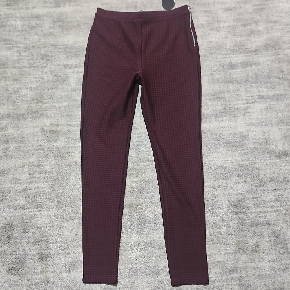 Forever 21 Red and Black Checkered Leggings